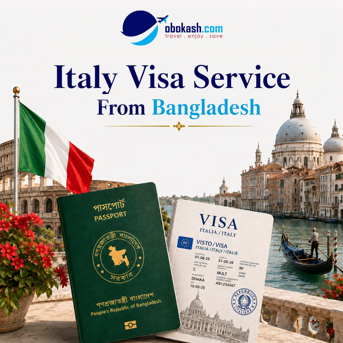 Italy  Visa Service From Bangladesh