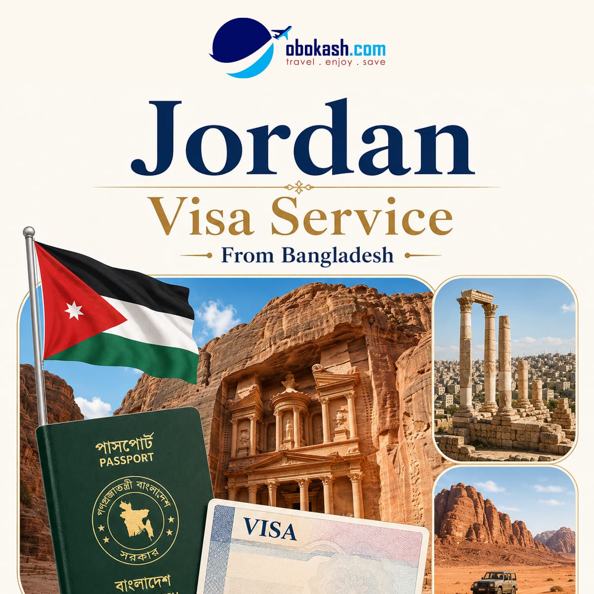 Jordan  Visa Service From Bangladesh